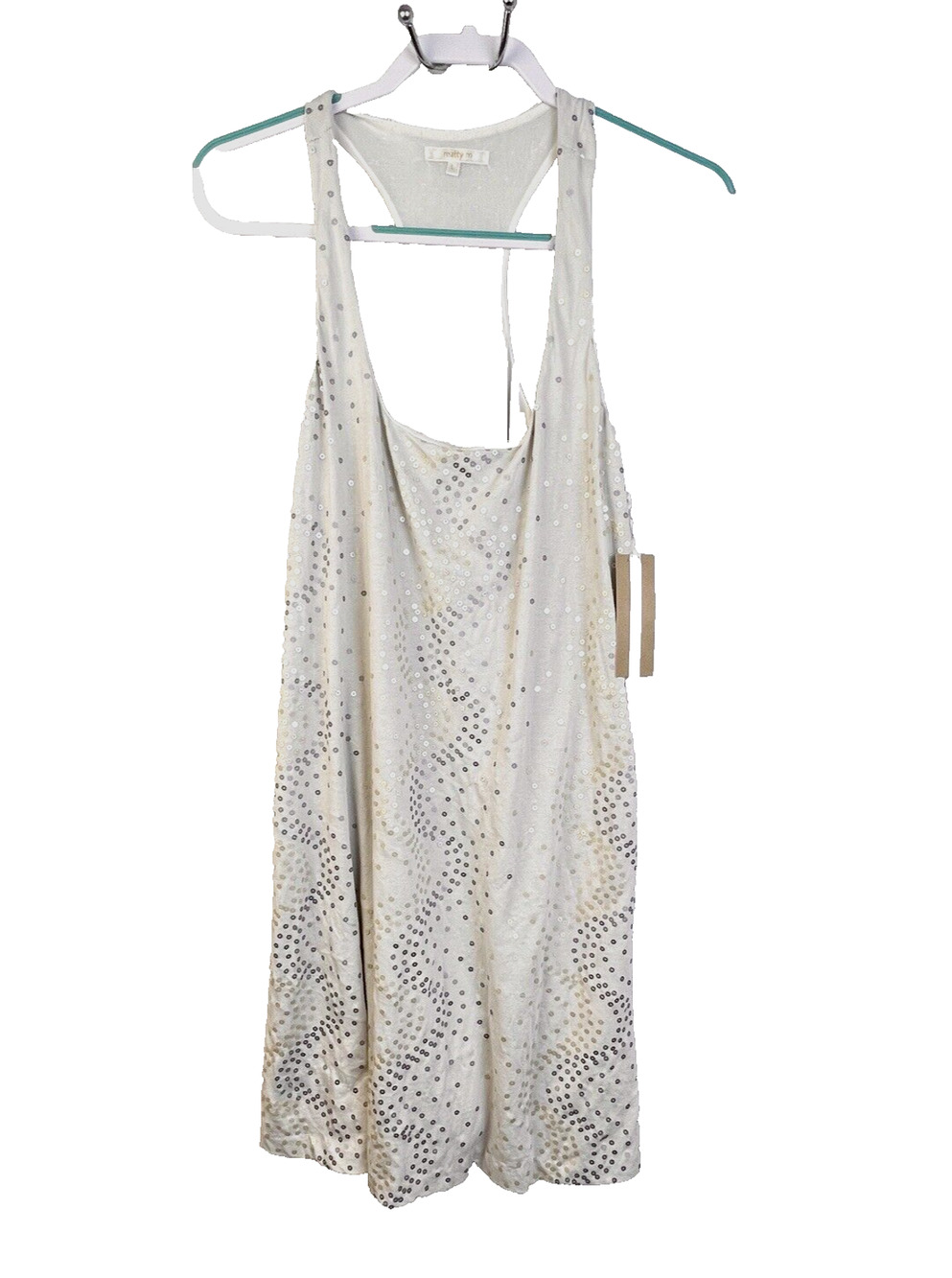 matty m Sequin Embellished Dress Tunic Women's Large Gray Party Night Out